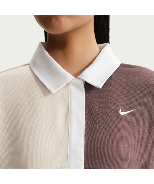 NIKE（ナイキ）の「NIKE/ナイキ WS ｽﾄﾘｰﾄ ｴｯｾﾝｼｬﾙ S/S ﾎﾟﾛ（ポロシャツ・レディース・マルチ/ピンク・S/M/L/XL）」の4枚目の写真