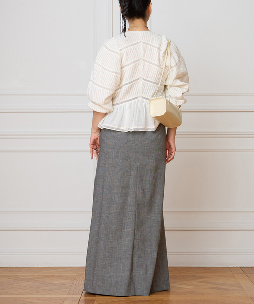 IENA ハシゴタックブラウス　ホワイト IENA LA BOUCLE タックブラウス（シャツ/ブラウス）｜IENA LA BOUCLE