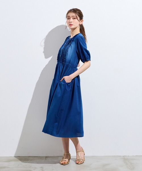 Rose Tiara（ローズティアラ）の「ライトデニムワンピース（ワンピース・レディース・ネイビー・38/42/46）」の2枚目の写真