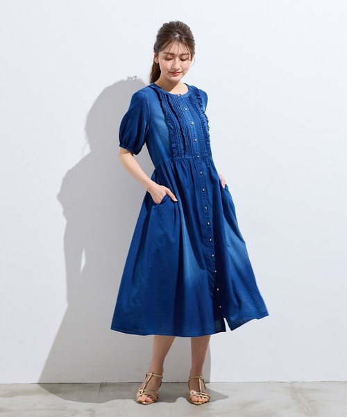Rose Tiara（ローズティアラ）の「ライトデニムワンピース（ワンピース・レディース・ネイビー・38/42/46）」の3枚目の写真