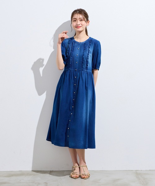 Rose Tiara（ローズティアラ）の「ライトデニムワンピース（ワンピース・レディース・ネイビー・38/42/46）」の4枚目の写真