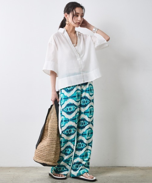 CHIC STYLE(シックスタイル)の「エスニックプリントリラックスパンツ<大きいサイズ有>シックスタイル(その他パンツ・レディース・ブラウン系/ブルー系/イエロー系・M/L/LL/3L/4L/5L)」の8枚目の写真