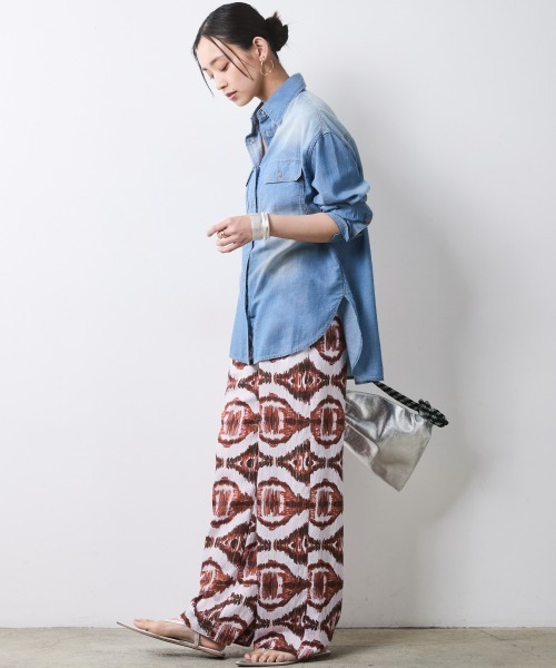 CHIC STYLE(シックスタイル)の「エスニックプリントリラックスパンツ<大きいサイズ有>シックスタイル(その他パンツ・レディース・ブラウン系/ブルー系/イエロー系・M/L/LL/3L/4L/5L)」の10枚目の写真