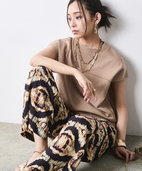 CHIC STYLE(シックスタイル)の「エスニックプリントリラックスパンツ<大きいサイズ有>シックスタイル(その他パンツ・レディース・ブラウン系/ブルー系/イエロー系・M/L/LL/3L/4L/5L)」の16枚目の写真