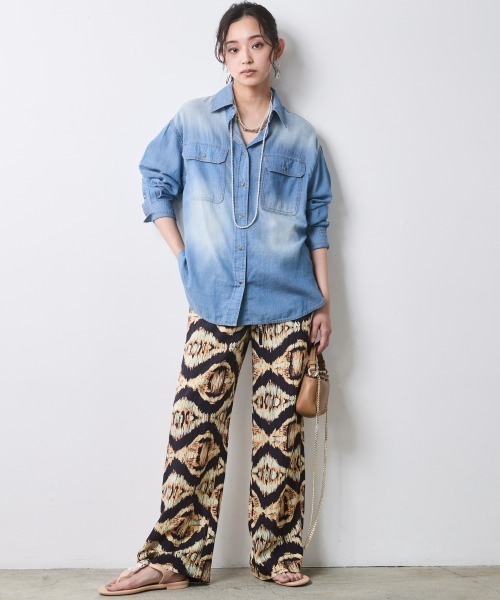 CHIC STYLE(シックスタイル)の「エスニックプリントリラックスパンツ<大きいサイズ有>シックスタイル(その他パンツ・レディース・ブラウン系/ブルー系/イエロー系・M/L/LL/3L/4L/5L)」の18枚目の写真