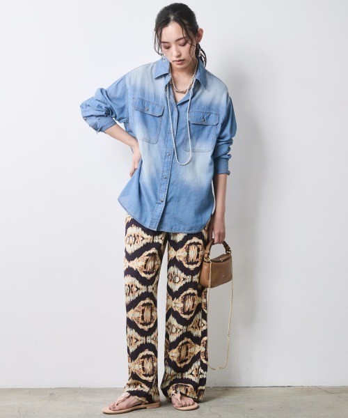 CHIC STYLE(シックスタイル)の「エスニックプリントリラックスパンツ<大きいサイズ有>シックスタイル(その他パンツ・レディース・ブラウン系/ブルー系/イエロー系・M/L/LL/3L/4L/5L)」の19枚目の写真