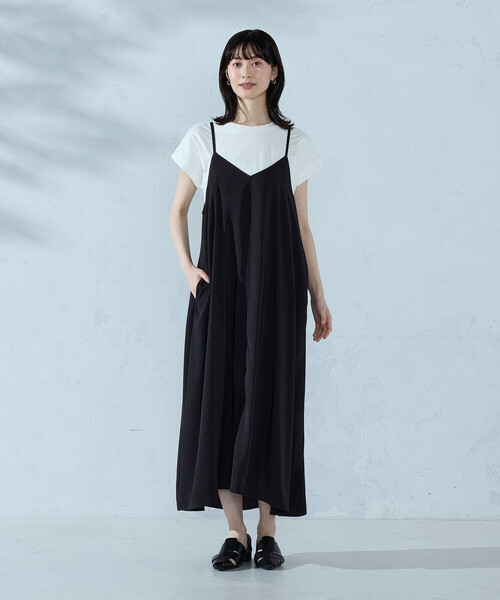 COMME CA ISM(コムサイズム)の「【セットアイテム】2WAYキャミソールワンピース+Tシャツ(ワンピース・レディース・ベージュ/ブラック/サックスブルー・FREE)」の4枚目の写真