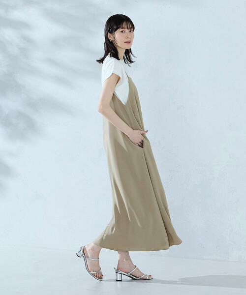 COMME CA ISM(コムサイズム)の「【セットアイテム】2WAYキャミソールワンピース+Tシャツ(ワンピース・レディース・ベージュ/ブラック/サックスブルー・FREE)」の8枚目の写真