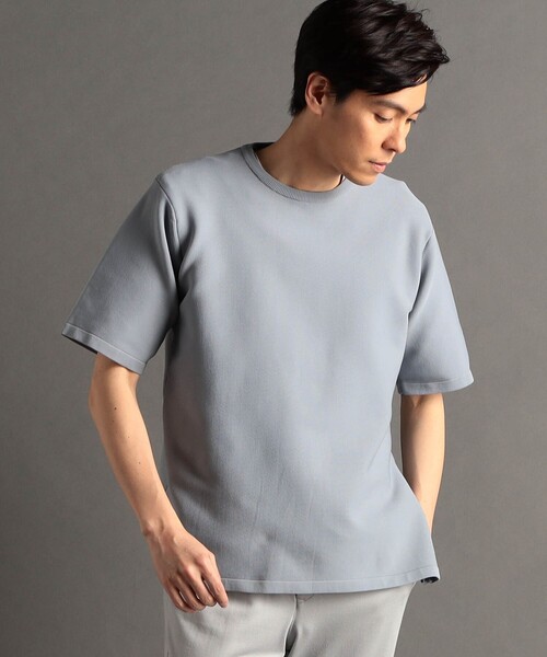 MONSIEUR NICOLE(ムッシュニコル)の「サイドジップ 半袖ニットTシャツ(ニット/セーター・メンズ・ブラック/サックスブルー・MEDIUM/LARGE)」の2枚目の写真