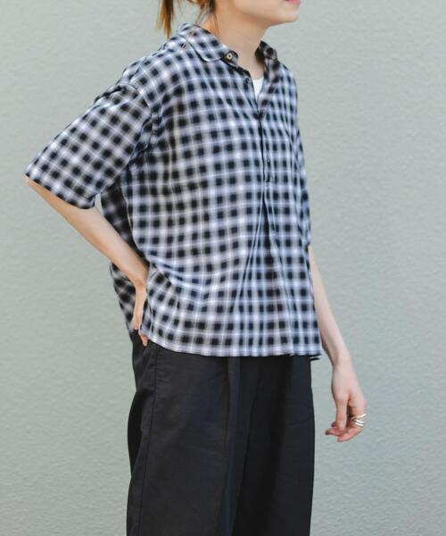 FORK&SPOON（フォークアンドスプーン）の「FORK&SPOON　コットンレーヨンチェックシャツ（シャツ/ブラウス・レディース・グレー系その他/ホワイト系その他・1）」の15枚目の写真