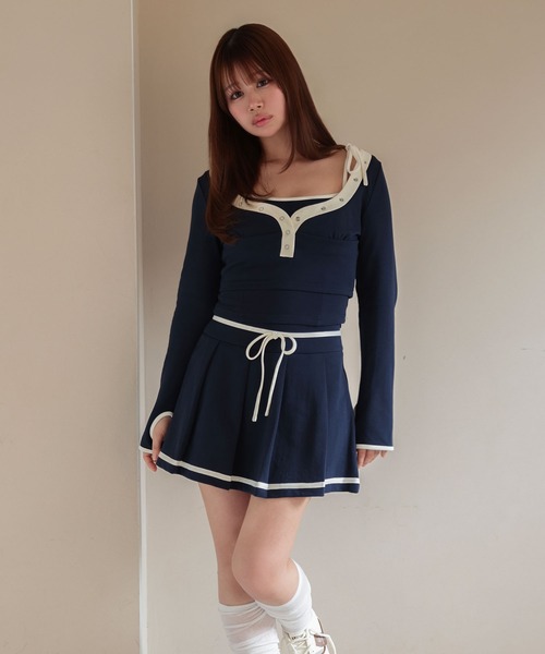 M DOLLY(エムドリー)の「*M DOLLY original* Bicolor millie ribbon set up/バイカラーミリー リボンセットアップ(セットアップ・レディース・ネイビー/アイボリー・FREE)」の18枚目の写真