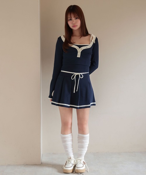 M DOLLY(エムドリー)の「*M DOLLY original* Bicolor millie ribbon set up/バイカラーミリー リボンセットアップ(セットアップ・レディース・ネイビー/アイボリー・FREE)」の14枚目の写真