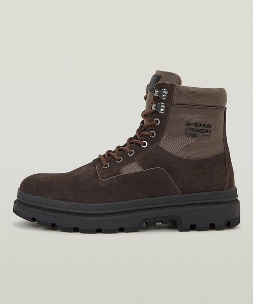 G-STAR（ジースター）の「Arron High Tunnel Boots/ミリタリーディテールレザーレースアップブーツ（ブーツ・メンズ・ブラウン系その他・41/42/43）」の2枚目の写真