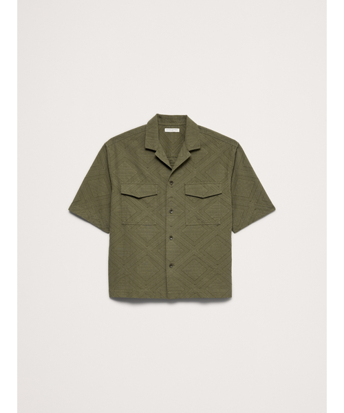 Banana Republic（バナナリパブリック）の「リラックスフィット ジャカード リゾートシャツ（シャツ/ブラウス・メンズ・カーキ/アイボリー・S/M/L/XL）」の8枚目の写真