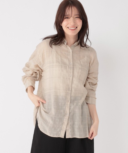 Shirt shadow wide check shirt