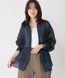 シアーシャドウチェックシャツ