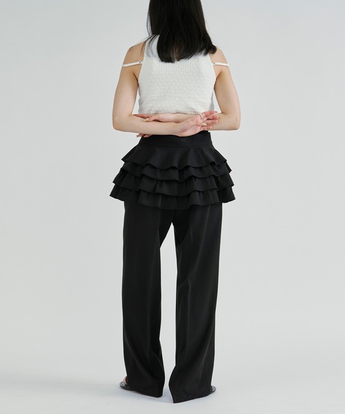 Ezick(エジック)の「Padded bubble jacquard inner/パッドツキフクレジャガードホルターネックタンク(タンクトップ・レディース・ブラック/オフホワイト・FREE)」の8枚目の写真