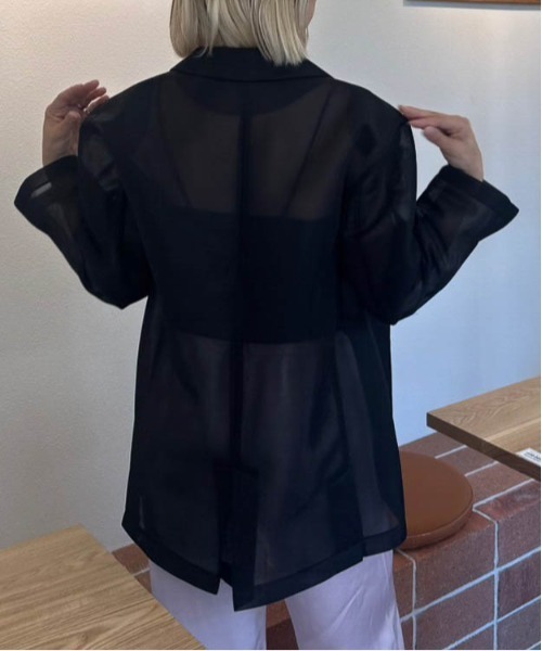 AMELY(エミリー)の「【インフルエンサーコラボ】シアージャケット(テーラードジャケット・レディース・ブラック系その他/ベージュ系その他/ブラック/ベージュ・フリー)」の6枚目の写真