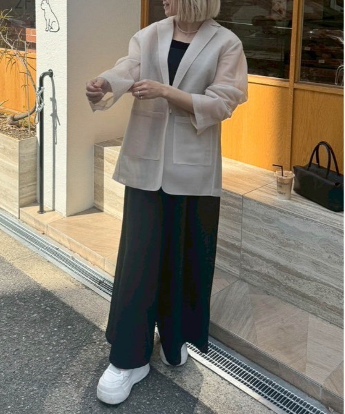AMELY(エミリー)の「【インフルエンサーコラボ】シアージャケット(テーラードジャケット・レディース・ブラック系その他/ベージュ系その他/ブラック/ベージュ・フリー)」の19枚目の写真