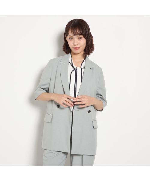 SUIT SELECT(スーツセレクト)の「ボウタイニット(シャツ/ブラウス・レディース・グレー/ホワイト・LARGE/MEDIUM)」の7枚目の写真