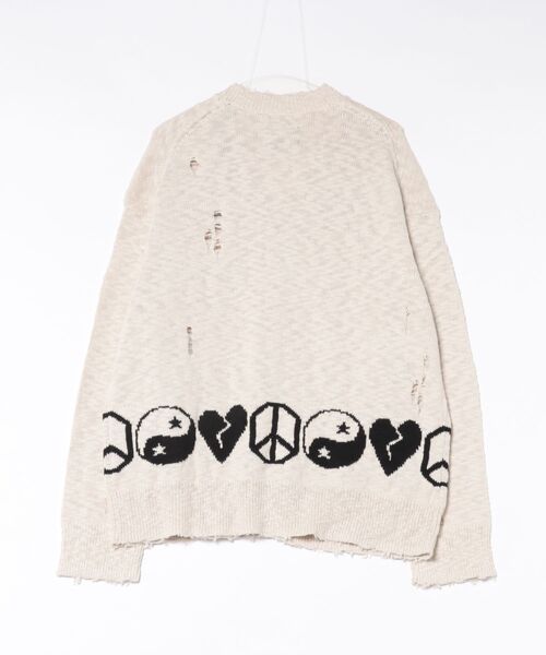 ALLSAINTS（オールセインツ）の「TABUA OVERSIZED JACQUARD CARDIGAN | TABUA オーバーサイズ ジャカード カーディガン（カーディガン/ボレロ・メンズ・ホワイト系その他・XS/S/M/L）」の5枚目の写真