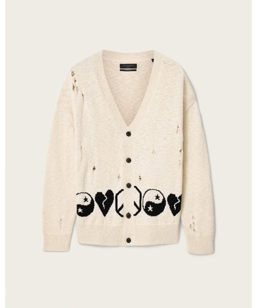 ALLSAINTS（オールセインツ）の「TABUA OVERSIZED JACQUARD CARDIGAN | TABUA オーバーサイズ ジャカード カーディガン（カーディガン/ボレロ・メンズ・ホワイト系その他・XS/S/M/L）」の4枚目の写真