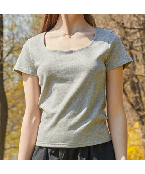 KOLEAT(コレット)の「夏モーダルプレミアムラウンドネック無地半袖Tシャツ(4色)613(Tシャツ/カットソー・レディース・ホワイト/ブラック/グレー/ブルー・FREE)」の3枚目の写真