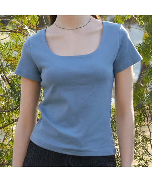 KOLEAT(コレット)の「夏モーダルプレミアムラウンドネック無地半袖Tシャツ(4色)613(Tシャツ/カットソー・レディース・ホワイト/ブラック/グレー/ブルー・FREE)」の4枚目の写真