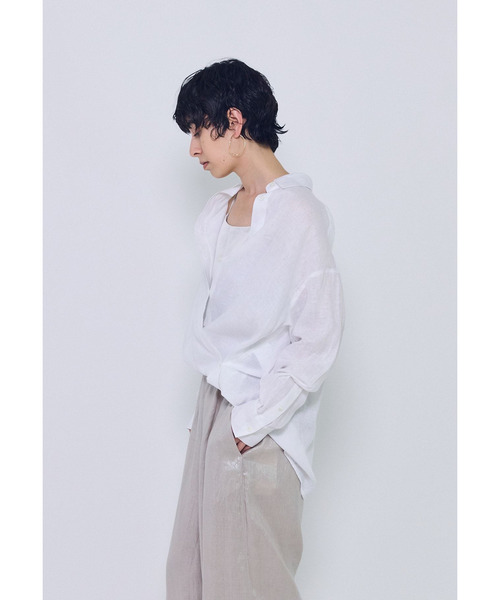 1er Arrondissement(プルミエアロンディスモン)の「60リネンシャツ(シャツ/ブラウス・レディース・ピンク系その他4/オフホワイト/カーキ・38/36)」の7枚目の写真