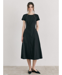 Side Button Stitch Dress, Black
