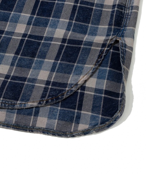 Universal Style Wear（ユニバーサルスタイルウェア）の「Universal Style Wear/ユニバーサルスタイルウェア　INDIGO Plaid damage shirt（シャツ/ブラウス・メンズ・ダークインディゴブルー/インディゴブルー・X-LARGE/MEDIUM/LARGE）」の5枚目の写真