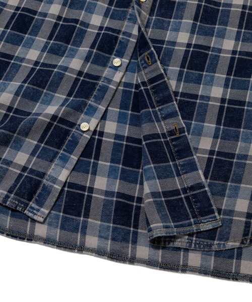 Universal Style Wear（ユニバーサルスタイルウェア）の「Universal Style Wear/ユニバーサルスタイルウェア　INDIGO Plaid damage shirt（シャツ/ブラウス・メンズ・ダークインディゴブルー/インディゴブルー・X-LARGE/MEDIUM/LARGE）」の6枚目の写真