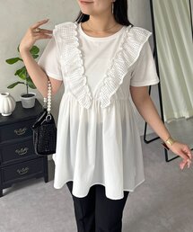メッシュフリルドッキングペプラムTシャツ
