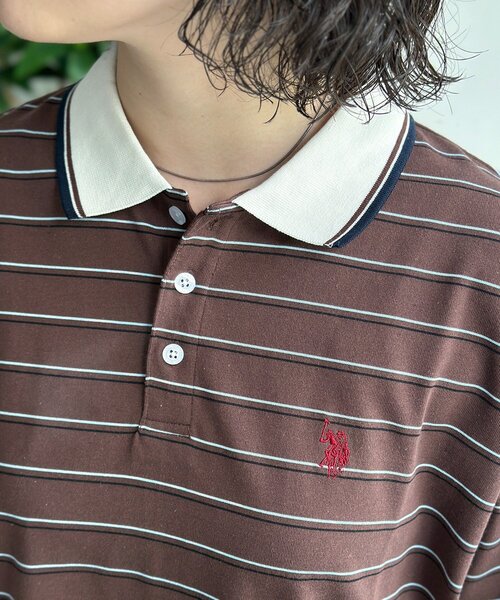 U.S. POLO ASSN.(ユーエスポロアッスン)の「【U.S. POLO ASSN.】ボーダーポロ(ポロシャツ・メンズ・ブラウン/ネイビー/アイボリー・MEDIUM/LARGE)」の11枚目の写真