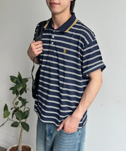 U.S. POLO ASSN.(ユーエスポロアッスン)の「【U.S. POLO ASSN.】ボーダーポロ(ポロシャツ・メンズ・ブラウン/ネイビー/アイボリー・MEDIUM/LARGE)」の8枚目の写真