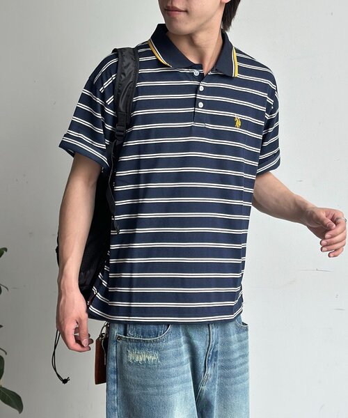 U.S. POLO ASSN.(ユーエスポロアッスン)の「【U.S. POLO ASSN.】ボーダーポロ(ポロシャツ・メンズ・ブラウン/ネイビー/アイボリー・MEDIUM/LARGE)」の5枚目の写真