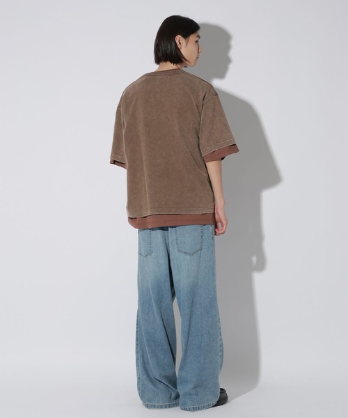 LAKOLE（ラコレ）の「フラワーピグメントT / 662614（Tシャツ/カットソー・メンズ・ベージュ/チャコール・MEDIUM/LARGE）」の14枚目の写真