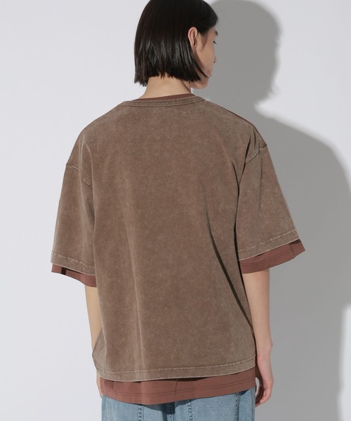LAKOLE（ラコレ）の「フラワーピグメントT / 662614（Tシャツ/カットソー・メンズ・ベージュ/チャコール・MEDIUM/LARGE）」の19枚目の写真