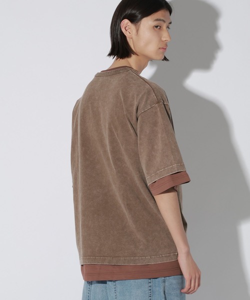 LAKOLE（ラコレ）の「フラワーピグメントT / 662614（Tシャツ/カットソー・メンズ・ベージュ/チャコール・MEDIUM/LARGE）」の18枚目の写真