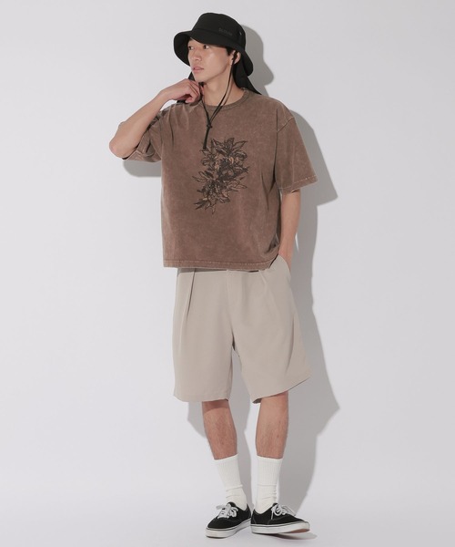 LAKOLE（ラコレ）の「フラワーピグメントT / 662614（Tシャツ/カットソー・メンズ・ベージュ/チャコール・MEDIUM/LARGE）」の21枚目の写真