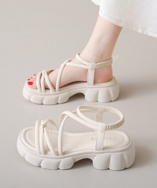 yuue' ( wear )(ユーイ)の「クロスストラップ厚底サンダル(サンダル・レディース・アイボリー/ブラック・23.5cm/24.5cm)」の17枚目の写真