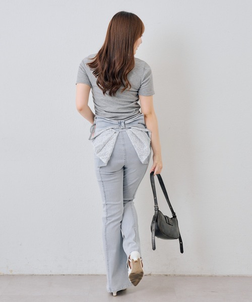 continuer de NICE CLAUP(コンティニューデナイスクラップ)の「バックリボンレースフレアーパンツ(その他パンツ・レディース・スミクロ/その他/ケミカルウォッシュ・SMALL/MEDIUM)」の21枚目の写真