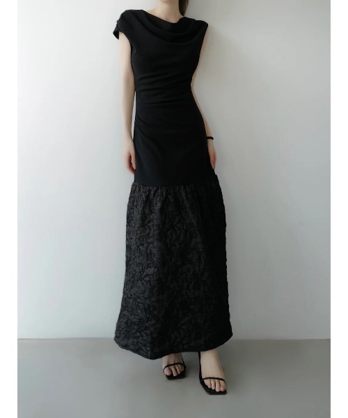off shoulder jacquard maxi dress（ワンピース）｜celon（セロン）の