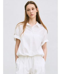 balloon half sleeve shirt (white)