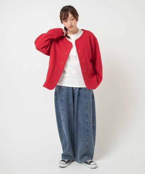URCH RNA(アーチ アールエヌエー)の「R4481 ワイドコクーンのヘリンボーンデニムパンツ(デニムパンツ・レディース・ライトインディゴブルー/ダークインディゴブルー/インディゴブルー・FREE)」の8枚目の写真