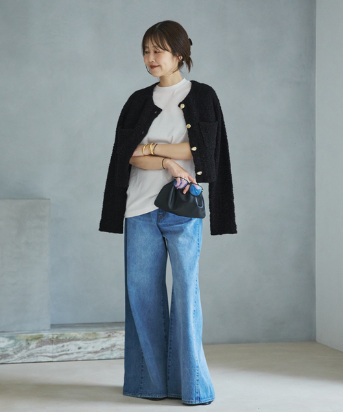 plage（プラージュ）の「Power Shoulder Tee（Tシャツ/カットソー・レディース・ホワイト/ブラウン・FREE）」の6枚目の写真