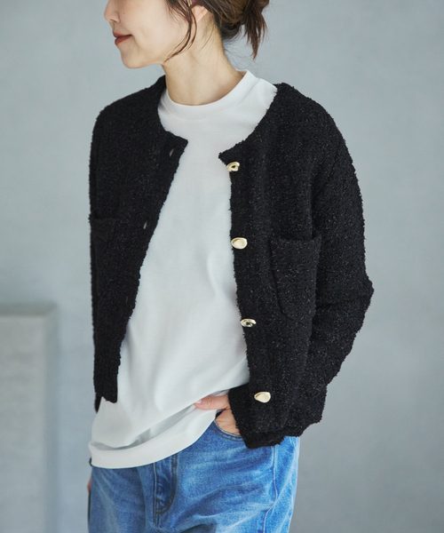 plage（プラージュ）の「Power Shoulder Tee（Tシャツ/カットソー・レディース・ホワイト/ブラウン・FREE）」の8枚目の写真