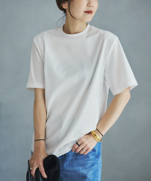 plage（プラージュ）の「Power Shoulder Tee（Tシャツ/カットソー・レディース・ホワイト/ブラウン・FREE）」の12枚目の写真