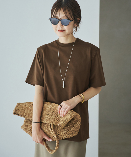 plage（プラージュ）の「Power Shoulder Tee（Tシャツ/カットソー・レディース・ホワイト/ブラウン・FREE）」の18枚目の写真
