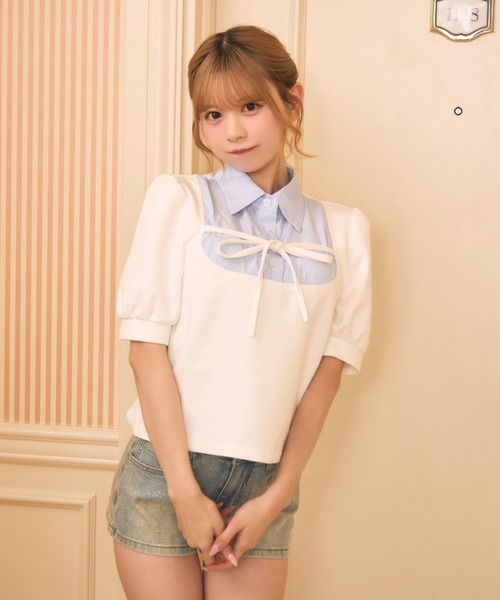 TITTY&CO.(ティティーアンドコー)の「バックリボンラメデニムパンツ(その他パンツ・レディース・ブルー・MEDIUM/SMALL/X-SMALL)」の9枚目の写真